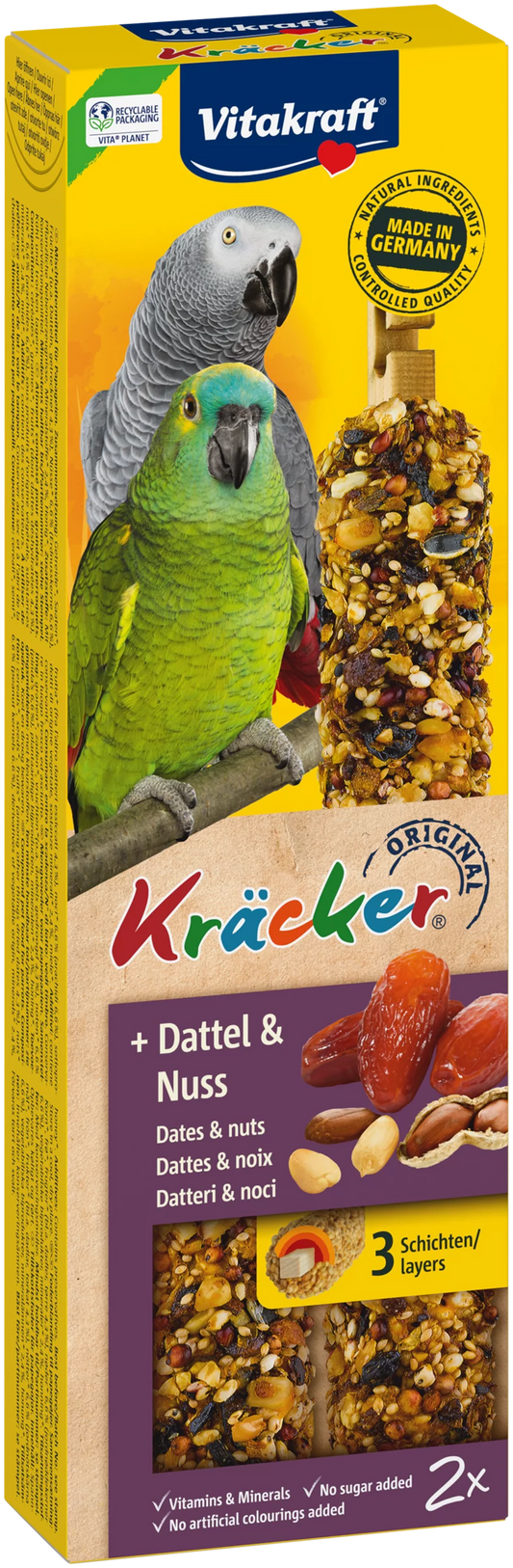 Vitakraft Papegaai kracker dattel Nuss  african 2 stuks