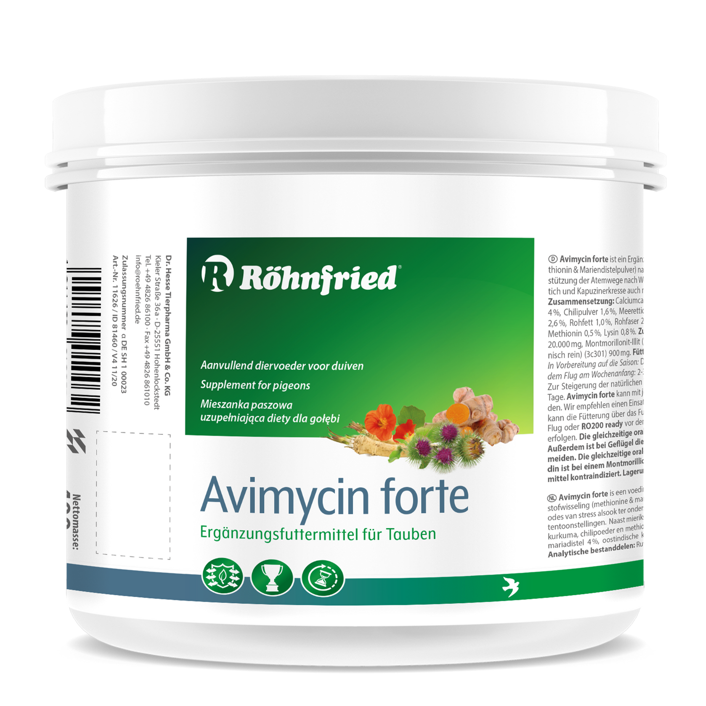 ROHNVRIED Avimycin forte - 400 g - to support the respiratory tract after competitions and exhibitions