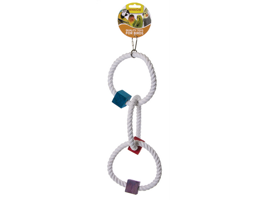 Rope rings with wooden blocks