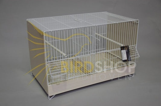 Domus Broedkooi Wit Gepoedercoat met Beige Lade (55 x 31 x 34 cm)