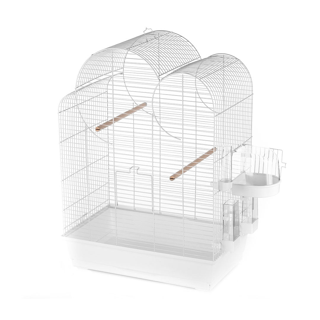 Vogelverblijf Natural Eliza Bruin/zinc en Wit
