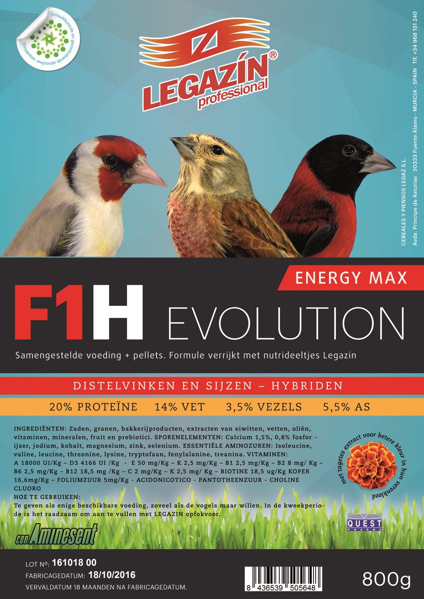 Legazin F1H - Volledig Voer voor Sijzen en Distelvinken