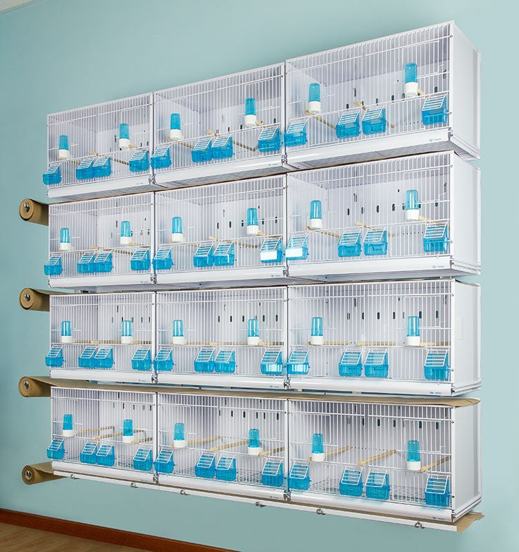 Domus Verrijdbare Broedkooi Batterij met Rolsysteem (12 Broedkooien)