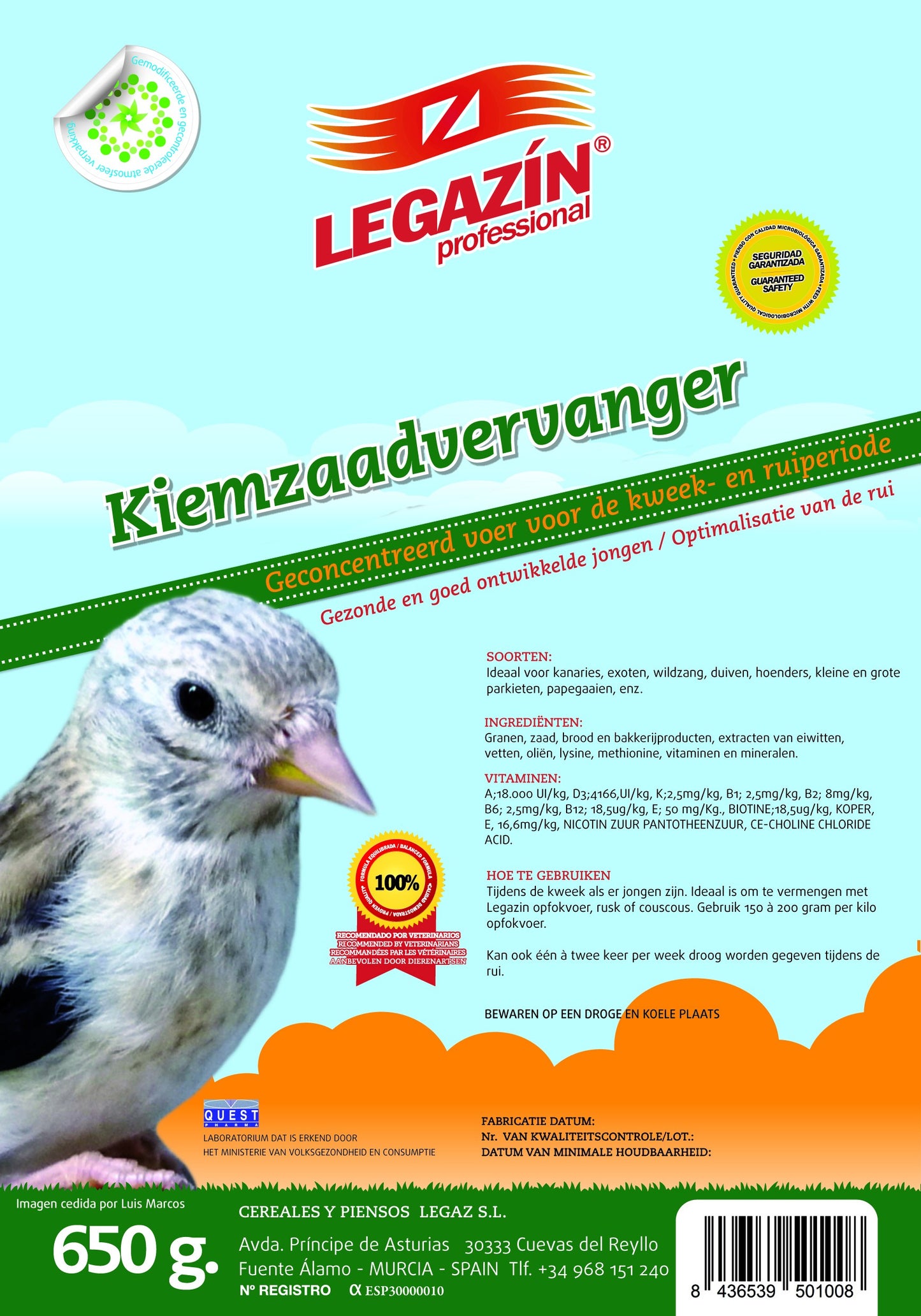 Legazin Kiemzaadvervanger 650 gr