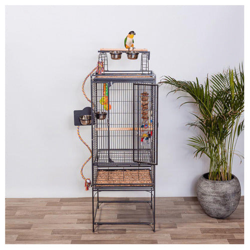 Keddoc Papegaaienkooi Denver Donkergrijs 50x50x154 cm