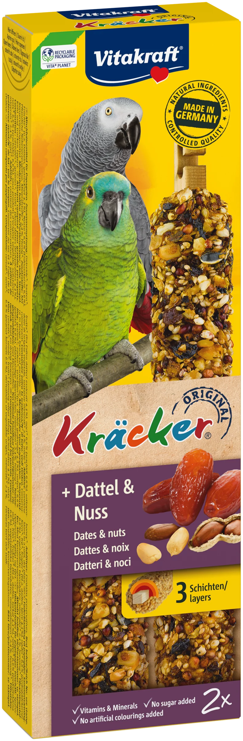 Vitakraft Papegaai kracker dattel Nuss  african 2 stuks