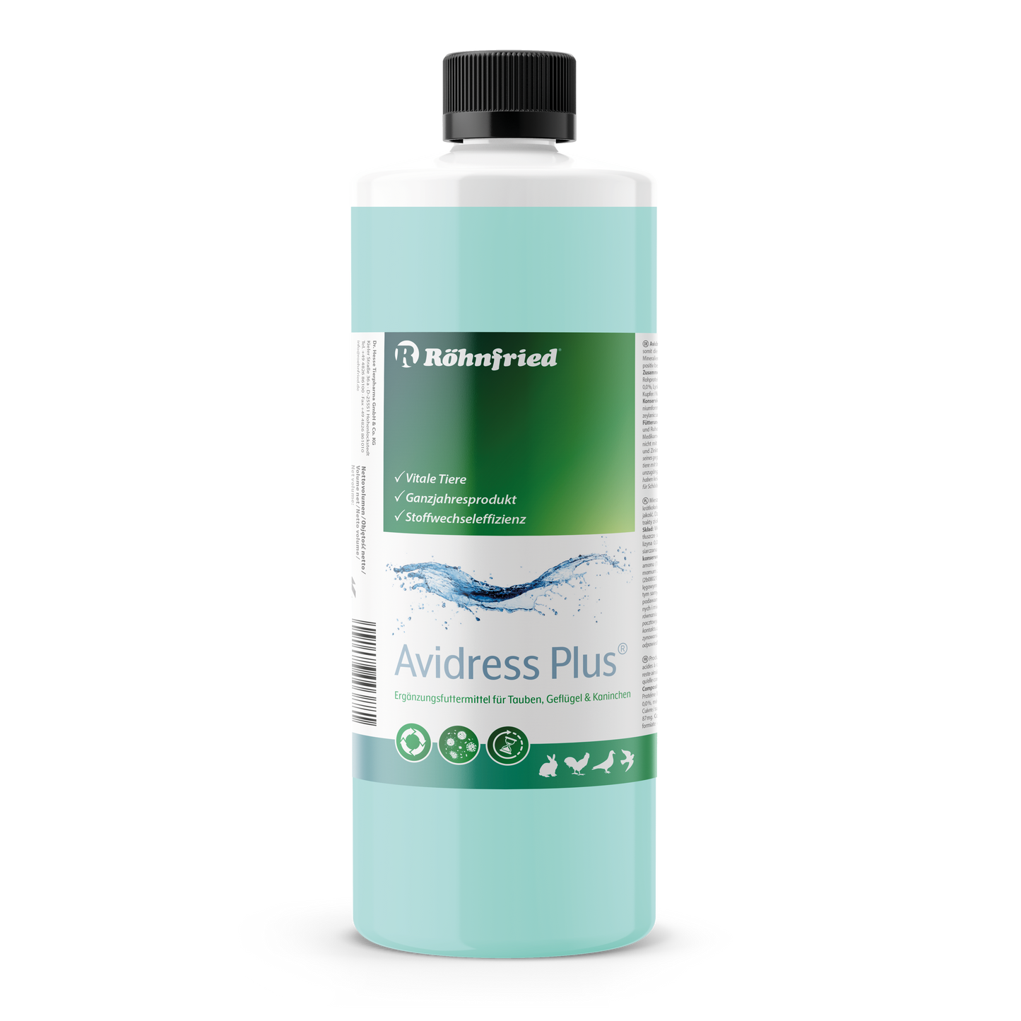 Avidress Plus - 1000 ml - Reduces the risk of infection in drinking water for pigeons & rabbits
