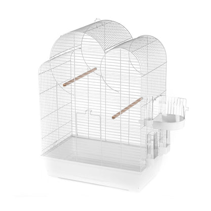 Vogelverblijf Natural Eliza Bruin/zinc en Wit