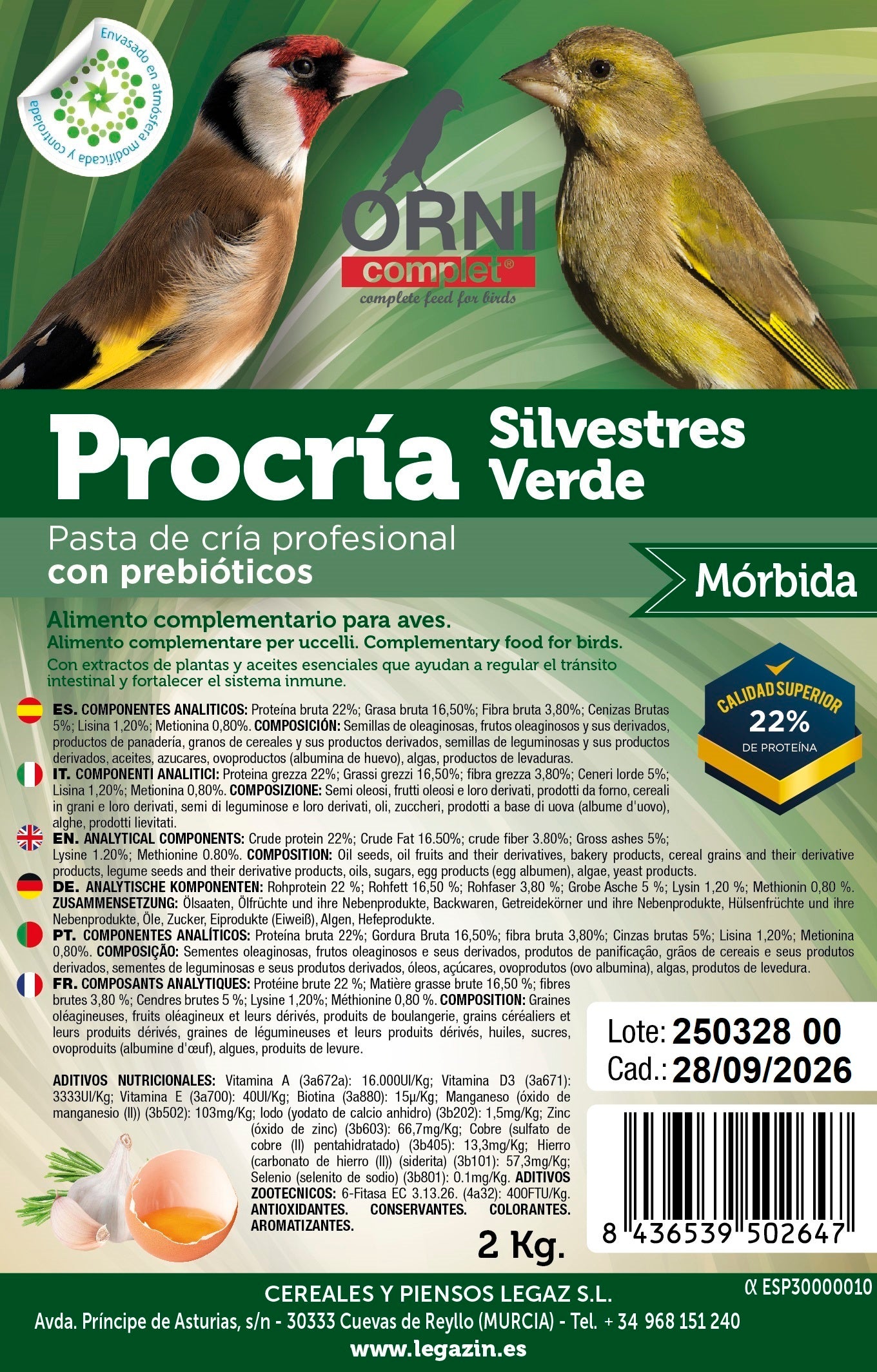 Legazin ORNI Procria groen eivoer