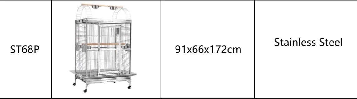 Papegaaien kooie ST 68 P RVS KOOI 91 X 66 X 172