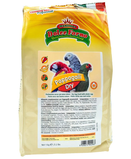 Manitoba Dolce Forno Pappagalli 1kg (Eivoer droog voor papegaaien)