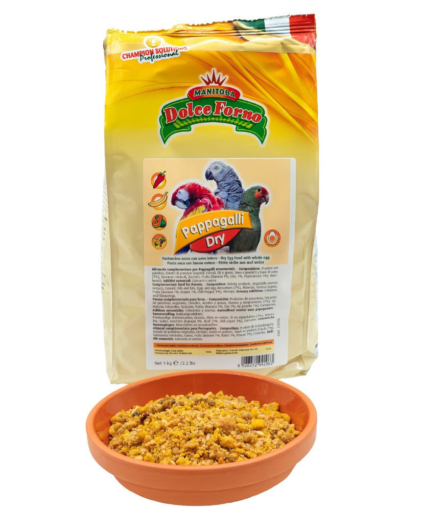 Manitoba Dolce Forno Pappagalli 1kg (Eivoer droog voor papegaaien)