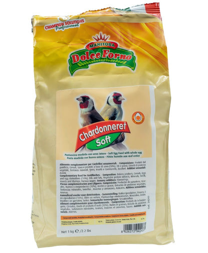 Manitoba Dolce Forno Chardonneret Soft 1kg (Vochtig eivoer voor putters en sijzen)