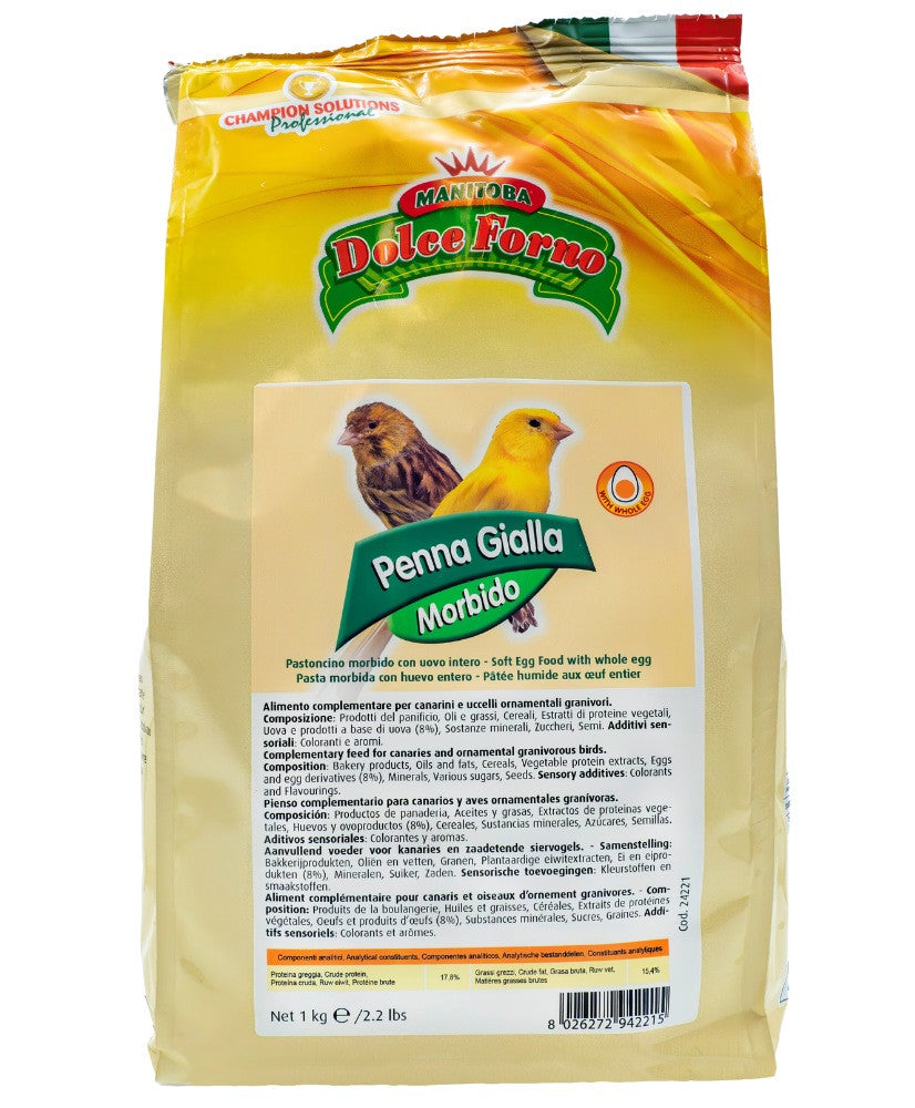 Manitoba Dolce Forno Morbido 1kg (Gebruiksklaar, vet eivoer voor kanaries)