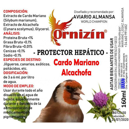 Ornizin Protector hepático mariendistel olie 160 ml