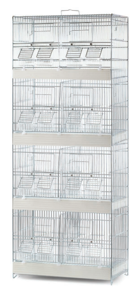 Toren vier hoog verzinkt met witte lades (50 x 27 x 128 cm)